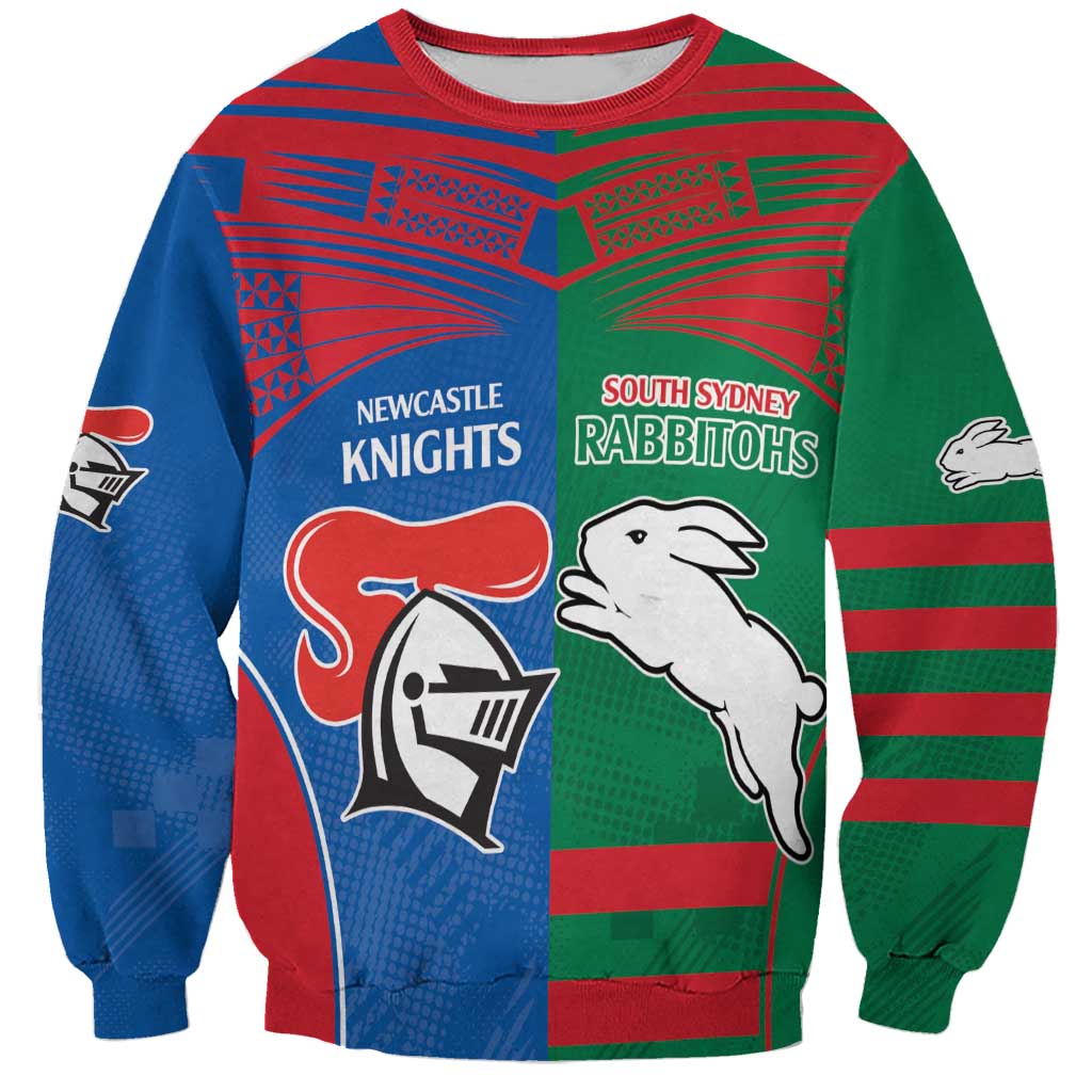 Custom Knights and Rabbitohs Rugby Sweatshirt Sporty Style