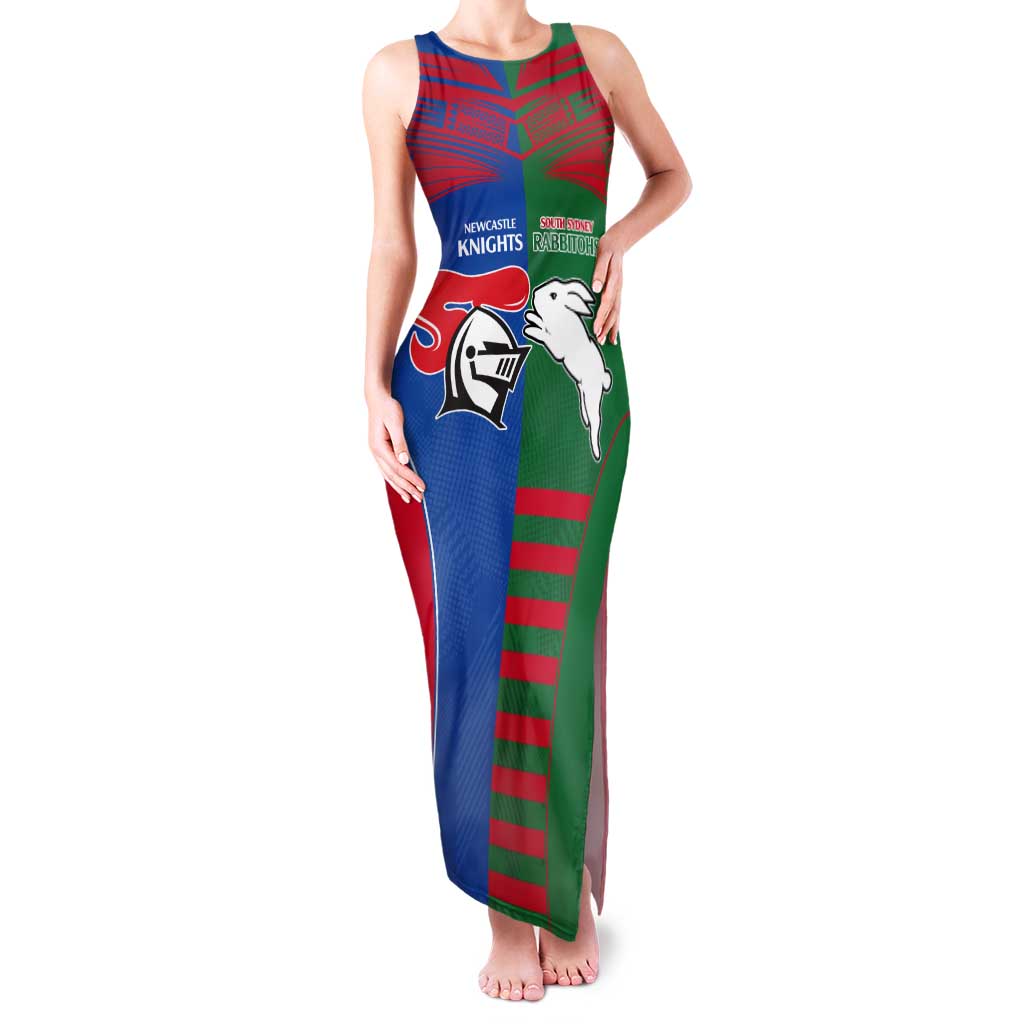 Custom Knights and Rabbitohs Rugby Tank Maxi Dress Sporty Style