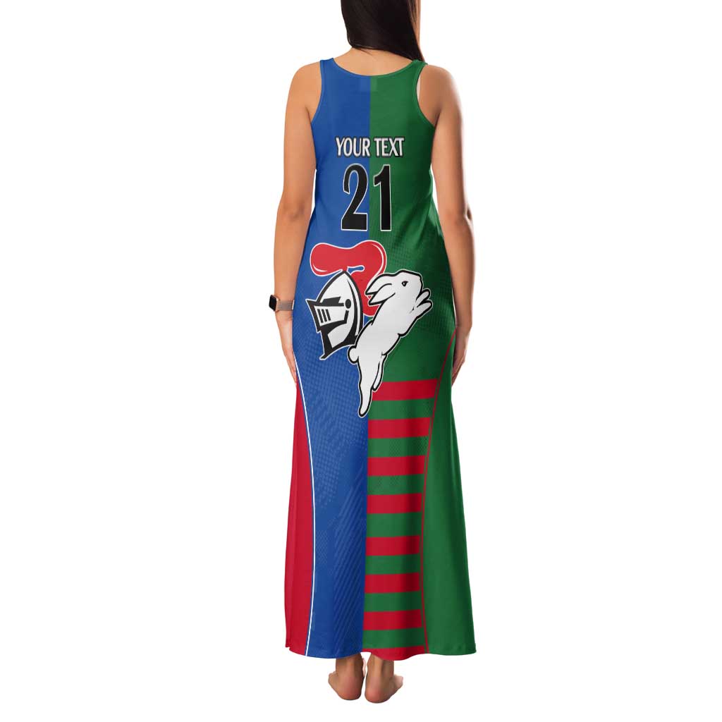Custom Knights and Rabbitohs Rugby Tank Maxi Dress Sporty Style