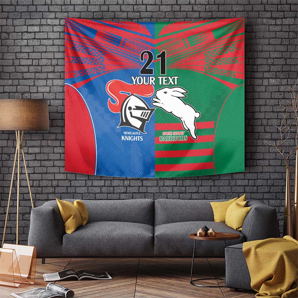 Custom Knights and Rabbitohs Rugby Tapestry Sporty Style