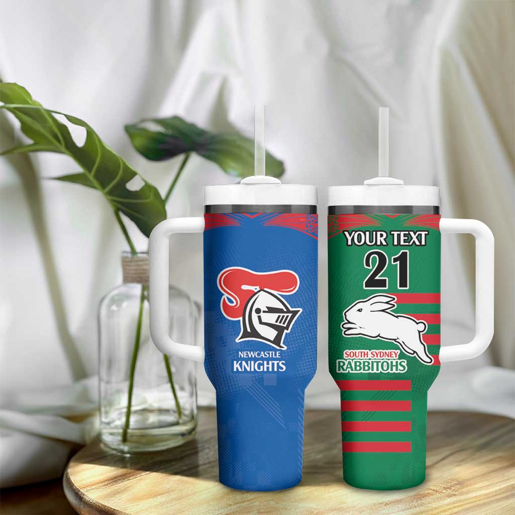 Custom Knights and Rabbitohs Rugby Tumbler With Handle Sporty Style