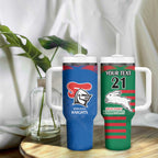 Custom Knights and Rabbitohs Rugby Tumbler With Handle Sporty Style