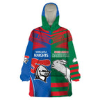 Custom Knights and Rabbitohs Rugby Wearable Blanket Hoodie Sporty Style