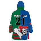 Custom Knights and Rabbitohs Rugby Wearable Blanket Hoodie Sporty Style
