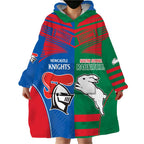 Custom Knights and Rabbitohs Rugby Wearable Blanket Hoodie Sporty Style