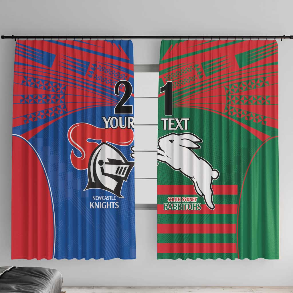 Custom Knights and Rabbitohs Rugby Window Curtain Sporty Style