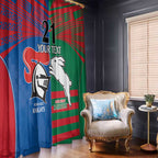 Custom Knights and Rabbitohs Rugby Window Curtain Sporty Style