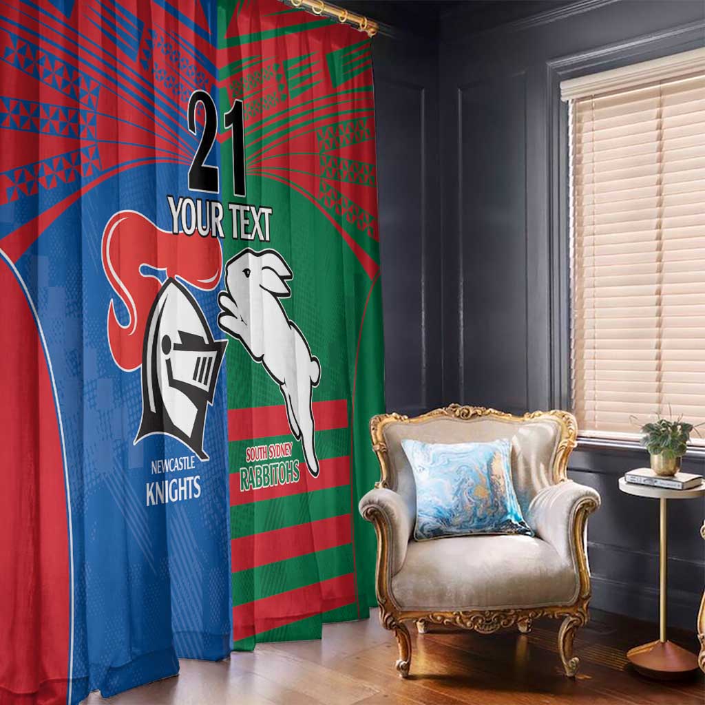 Custom Knights and Rabbitohs Rugby Window Curtain Sporty Style