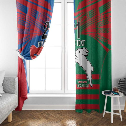 Custom Knights and Rabbitohs Rugby Window Curtain Sporty Style