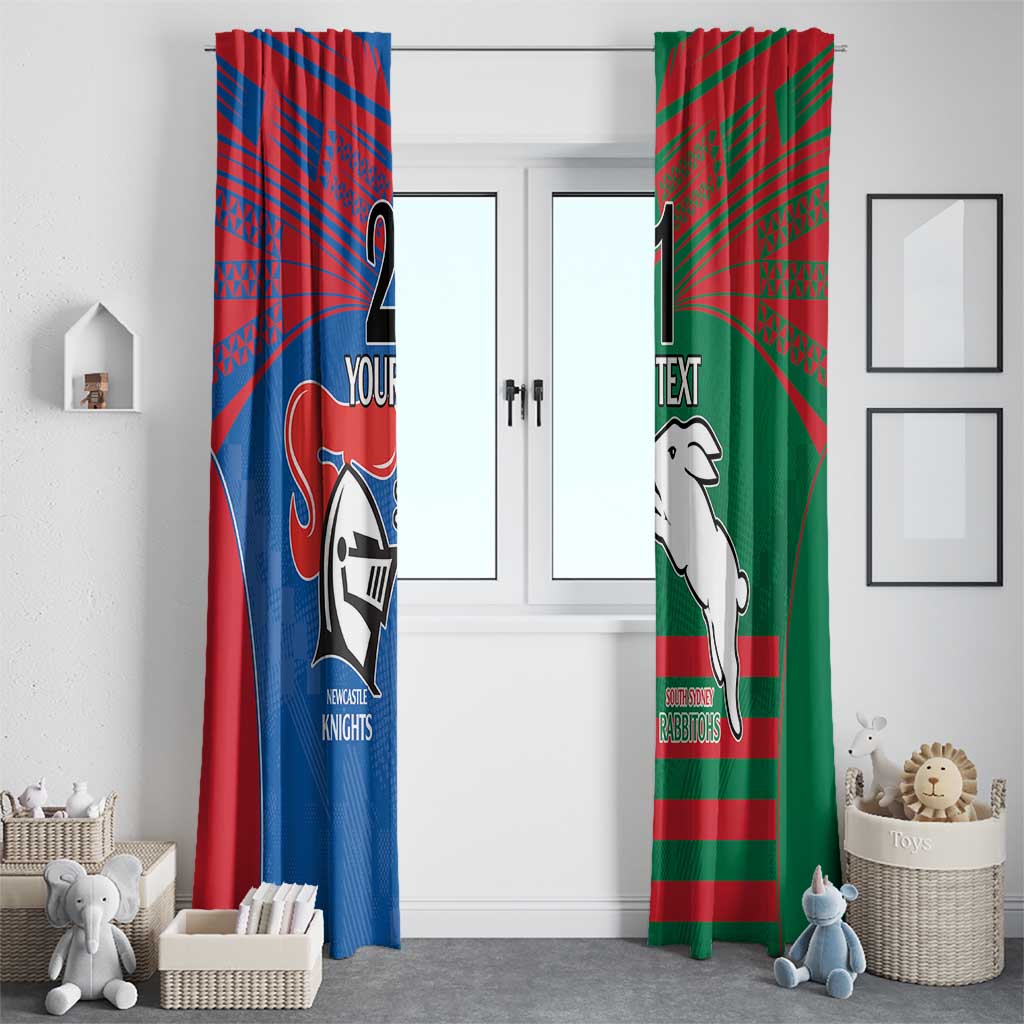 Custom Knights and Rabbitohs Rugby Window Curtain Sporty Style