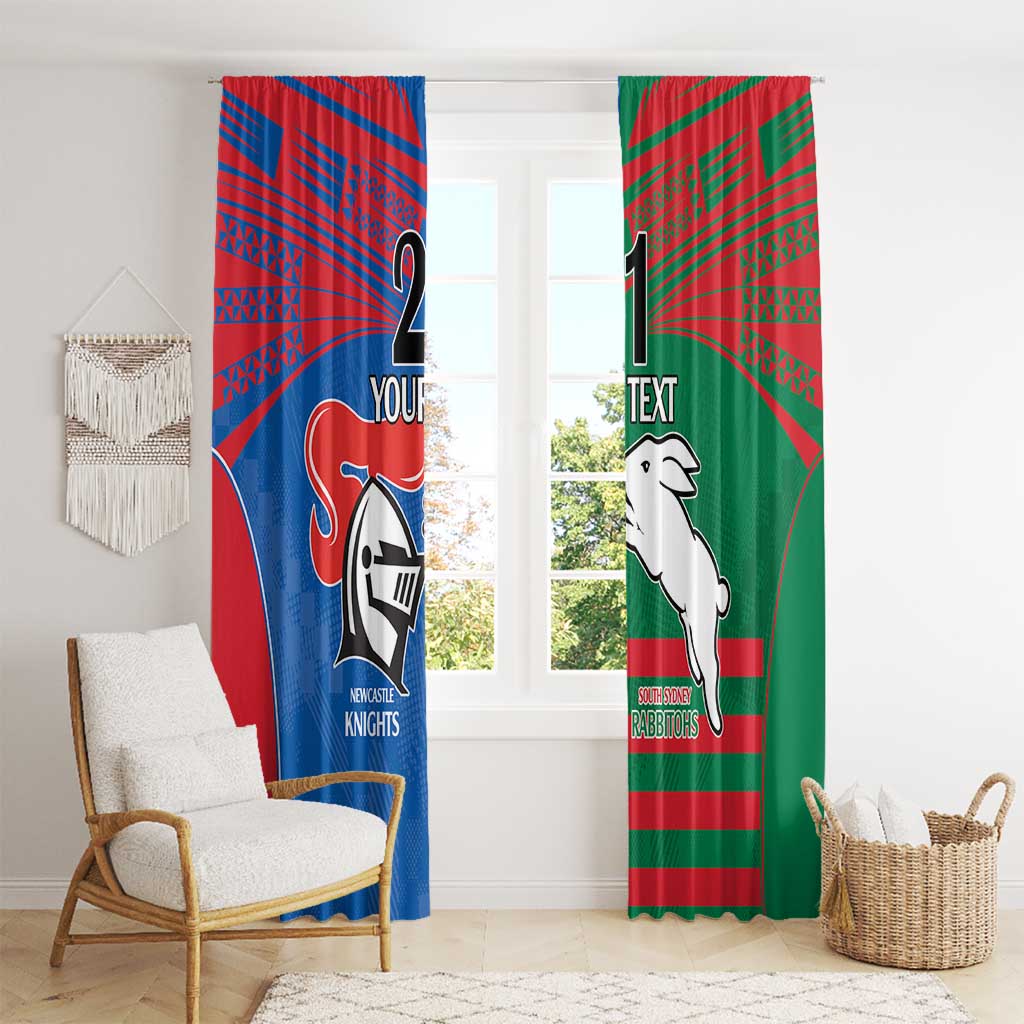 Custom Knights and Rabbitohs Rugby Window Curtain Sporty Style