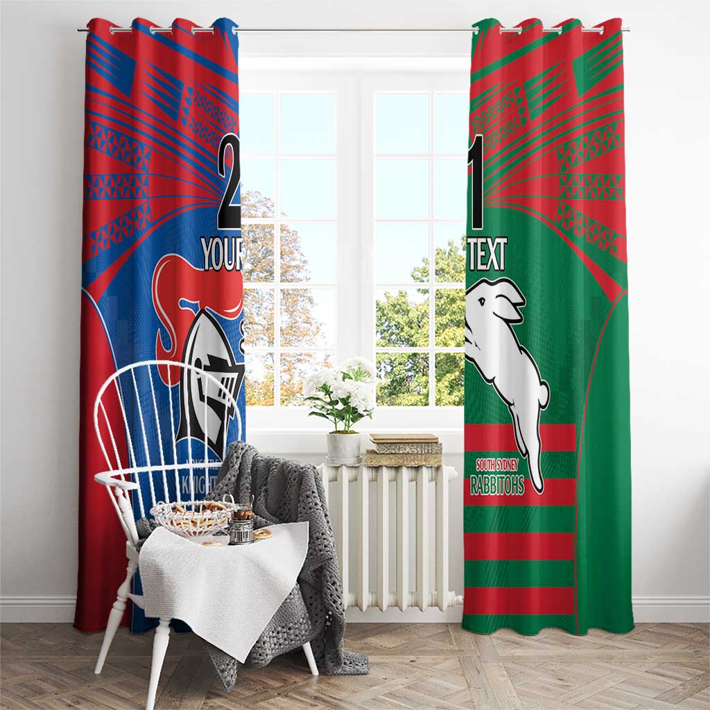 Custom Knights and Rabbitohs Rugby Window Curtain Sporty Style