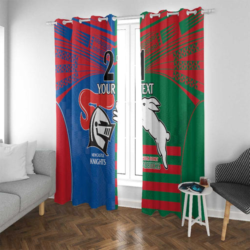 Custom Knights and Rabbitohs Rugby Window Curtain Sporty Style