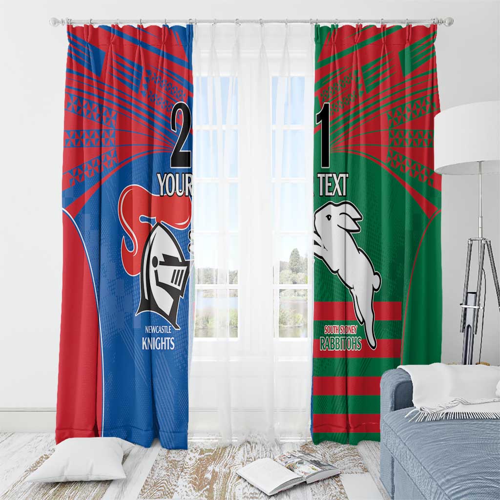 Custom Knights and Rabbitohs Rugby Window Curtain Sporty Style