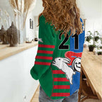 Custom Knights and Rabbitohs Rugby Women Casual Shirt Sporty Style
