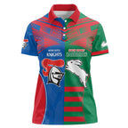 Custom Knights and Rabbitohs Rugby Women Polo Shirt Sporty Style