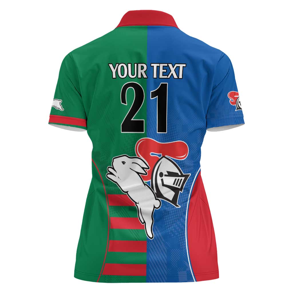 Custom Knights and Rabbitohs Rugby Women Polo Shirt Sporty Style