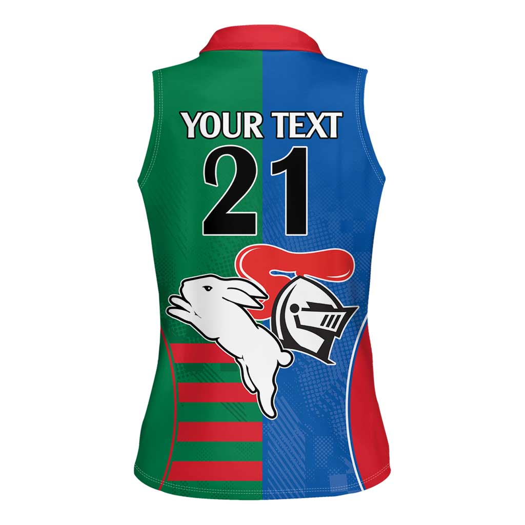 Custom Knights and Rabbitohs Rugby Women Sleeveless Polo Shirt Sporty Style
