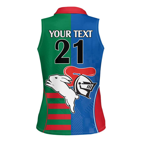 Custom Knights and Rabbitohs Rugby Women Sleeveless Polo Shirt Sporty Style