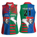 Custom Knights and Rabbitohs Rugby Women Sleeveless Polo Shirt Sporty Style