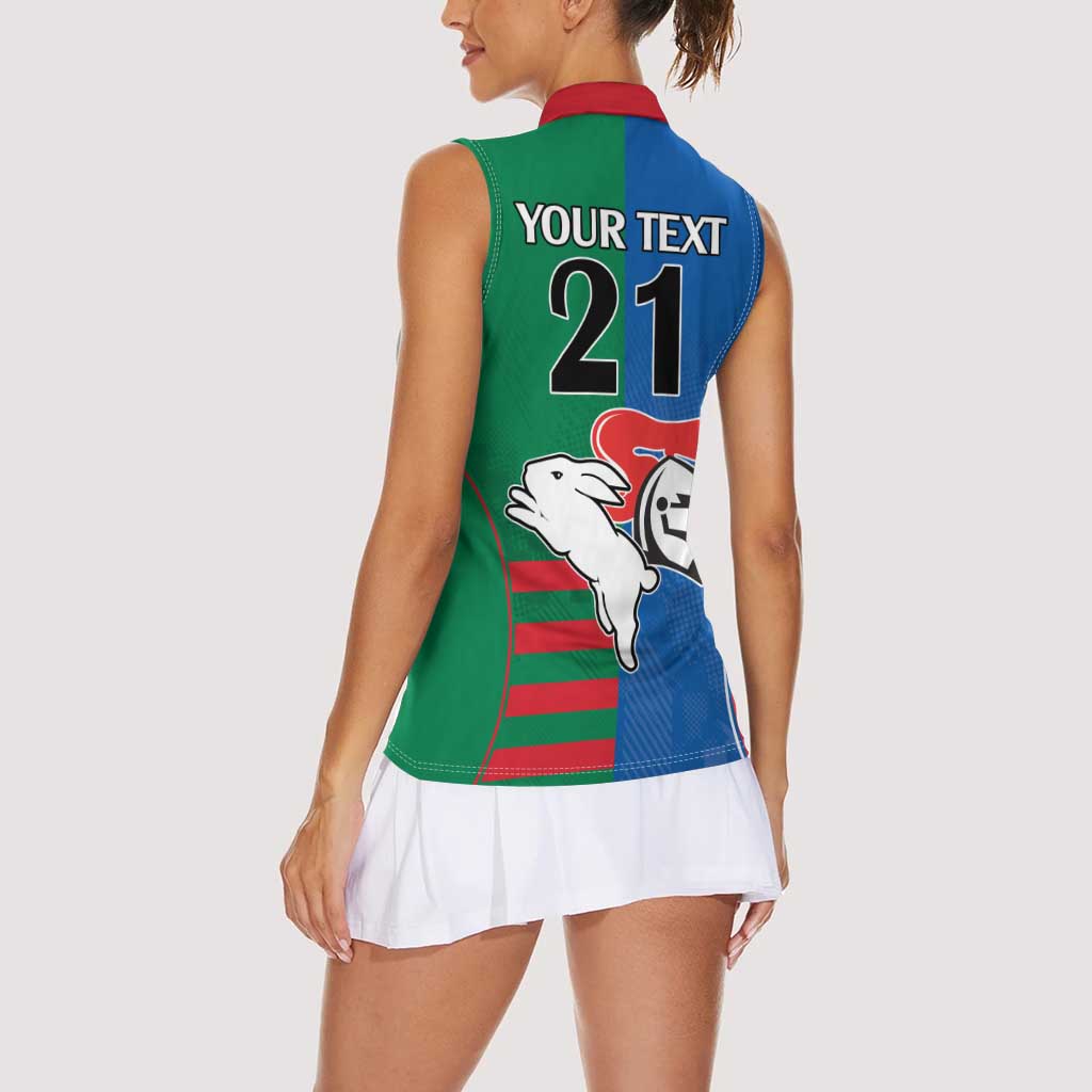 Custom Knights and Rabbitohs Rugby Women Sleeveless Polo Shirt Sporty Style