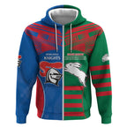 Custom Knights and Rabbitohs Rugby Zip Hoodie Sporty Style