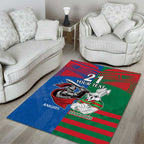 Custom Knights and Rabbitohs Mascot Together Area Rug