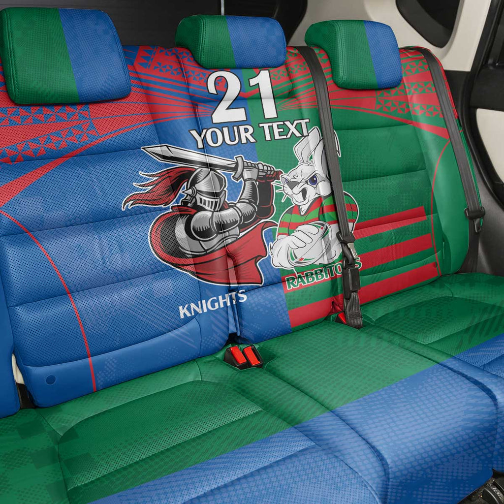 Custom Knights and Rabbitohs Mascot Together Back Car Seat Cover