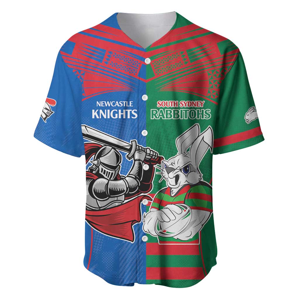 Custom Knights and Rabbitohs Mascot Together Baseball Jersey