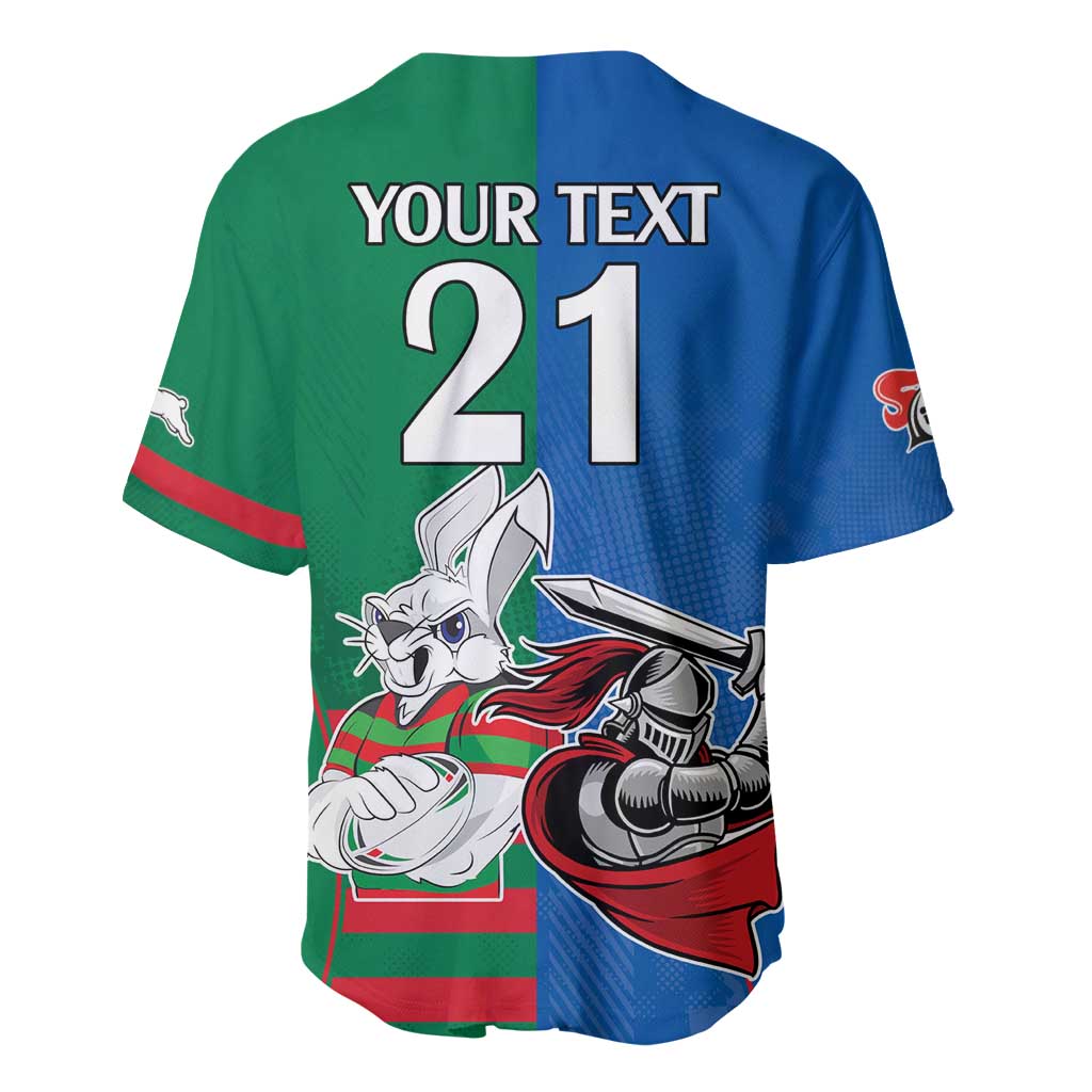 Custom Knights and Rabbitohs Mascot Together Baseball Jersey
