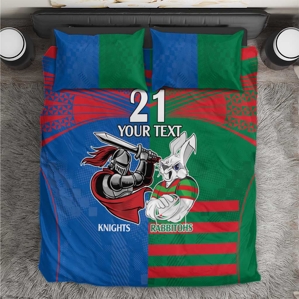 Custom Knights and Rabbitohs Mascot Together Bedding Set