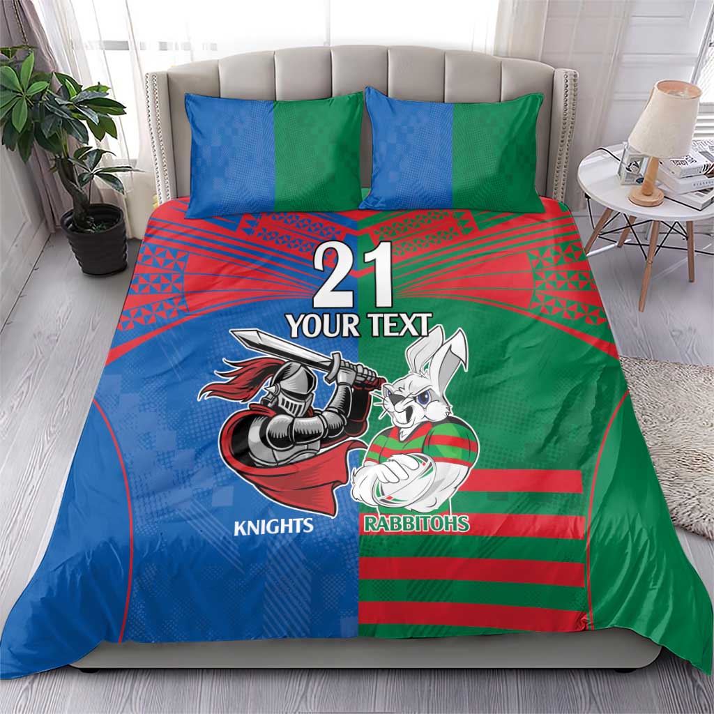 Custom Knights and Rabbitohs Mascot Together Bedding Set