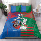 Custom Knights and Rabbitohs Mascot Together Bedding Set