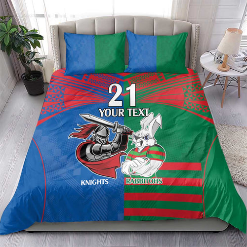 Custom Knights and Rabbitohs Mascot Together Bedding Set