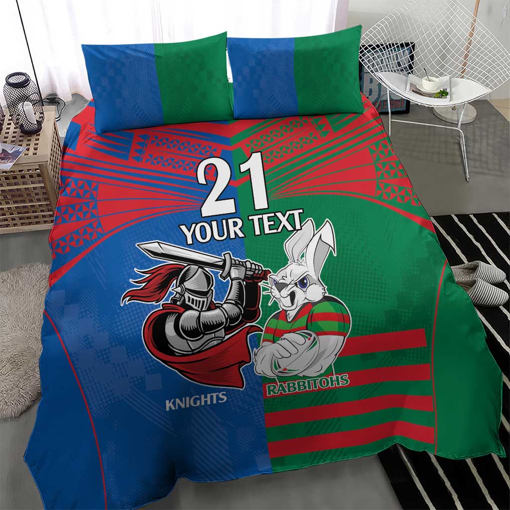 Custom Knights and Rabbitohs Mascot Together Bedding Set