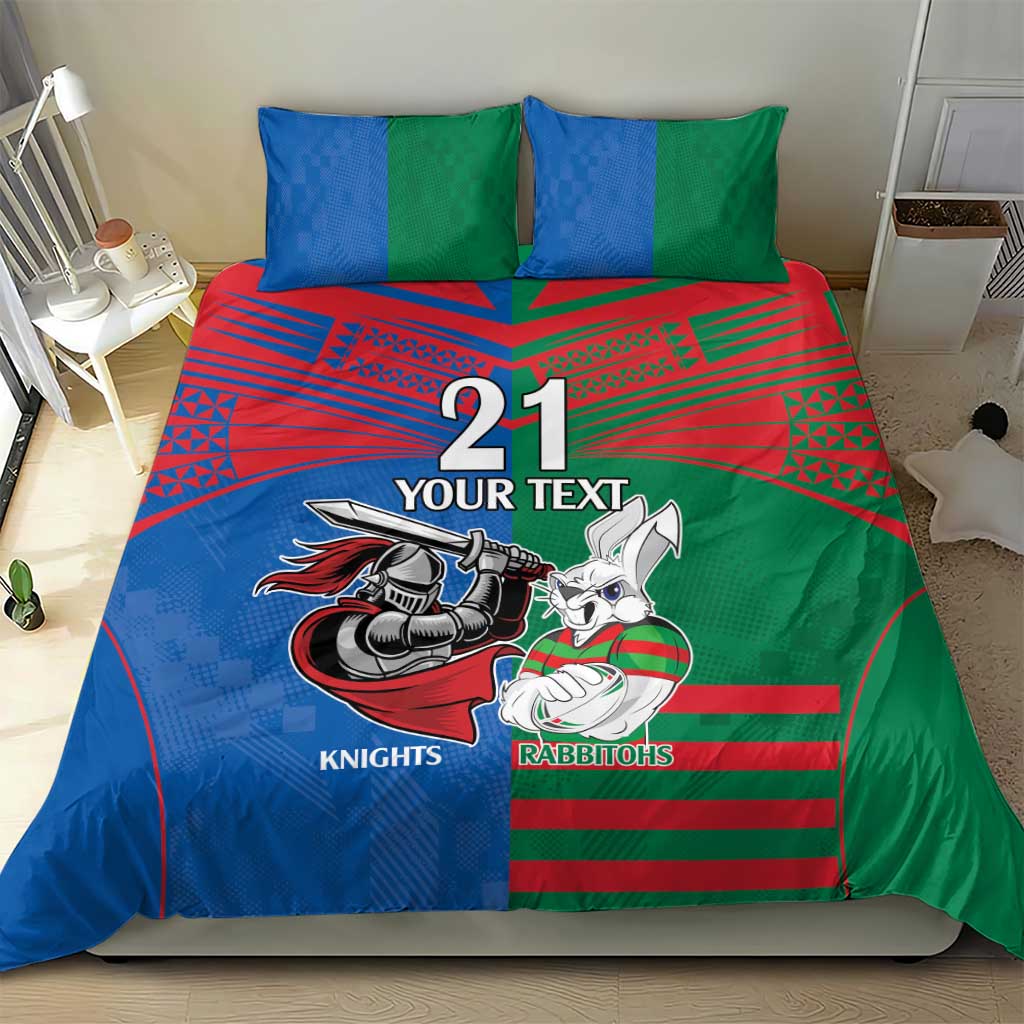 Custom Knights and Rabbitohs Mascot Together Bedding Set