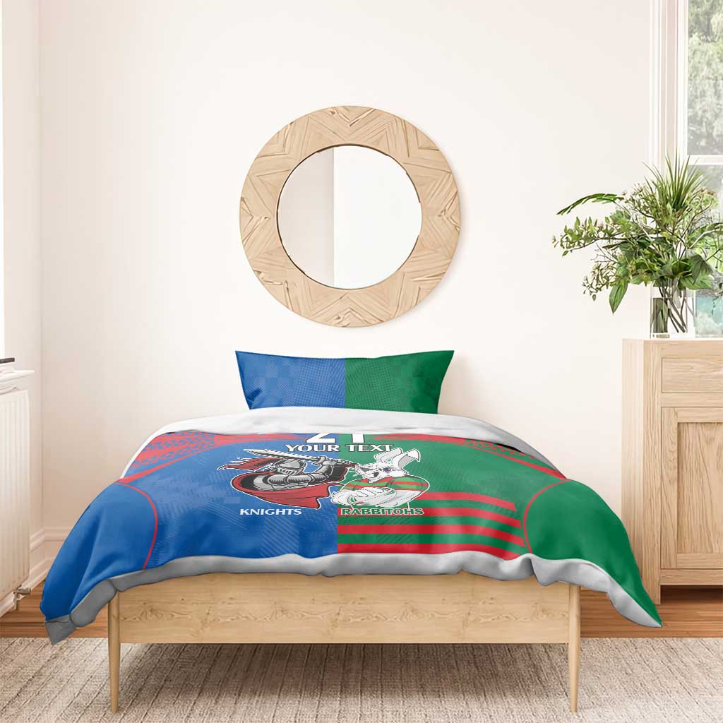 Custom Knights and Rabbitohs Mascot Together Bedding Set