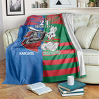 Custom Knights and Rabbitohs Mascot Together Blanket