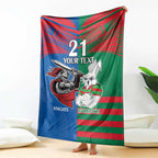 Custom Knights and Rabbitohs Mascot Together Blanket