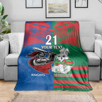 Custom Knights and Rabbitohs Mascot Together Blanket