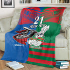 Custom Knights and Rabbitohs Mascot Together Blanket