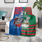 Custom Knights and Rabbitohs Mascot Together Blanket