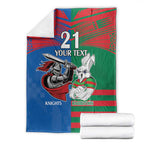 Custom Knights and Rabbitohs Mascot Together Blanket