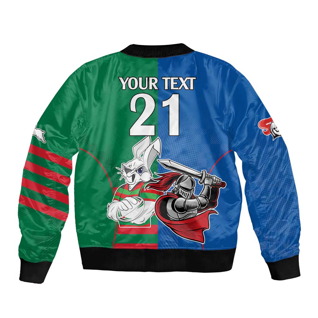 Custom Knights and Rabbitohs Mascot Together Bomber Jacket