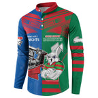 Custom Knights and Rabbitohs Mascot Together Button Sweatshirt