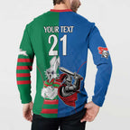 Custom Knights and Rabbitohs Mascot Together Button Sweatshirt