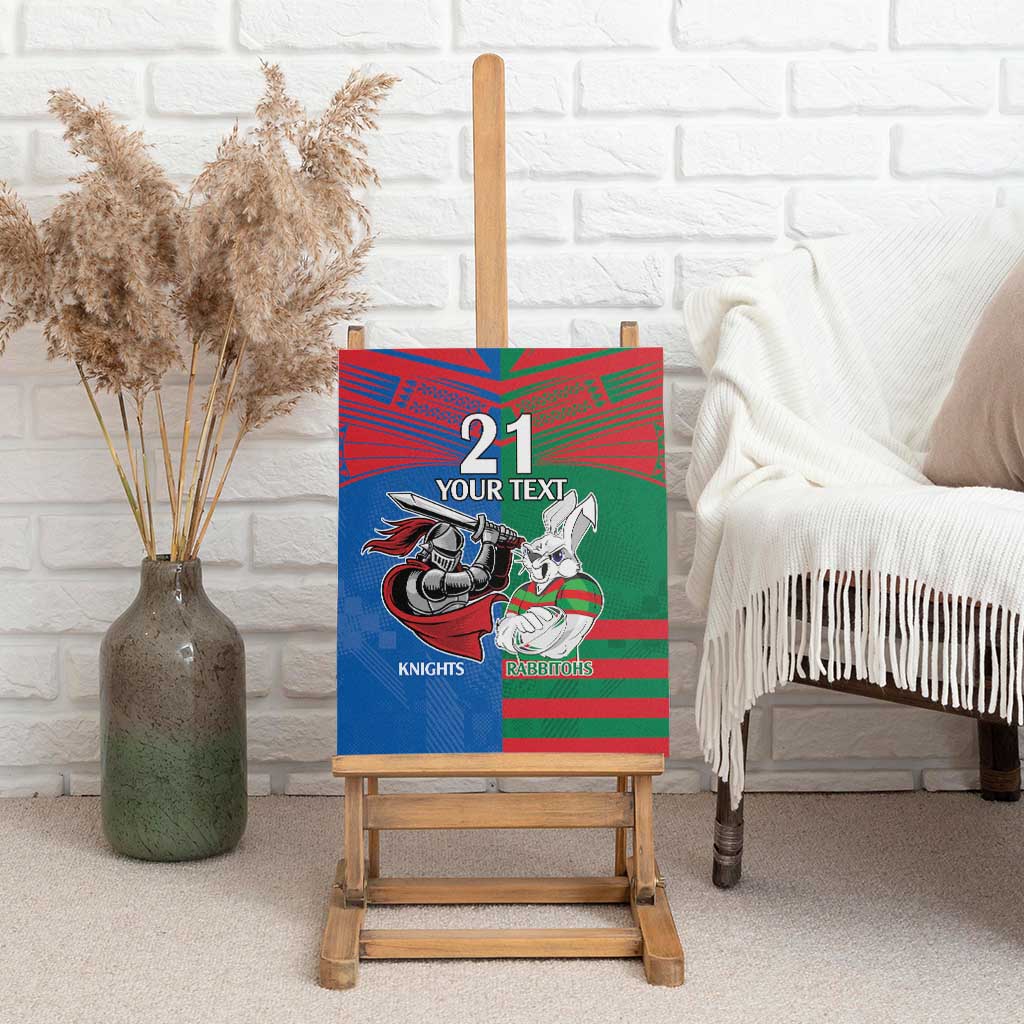 Custom Knights and Rabbitohs Mascot Together Canvas Wall Art