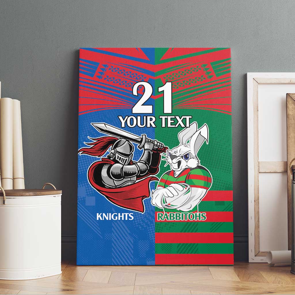 Custom Knights and Rabbitohs Mascot Together Canvas Wall Art