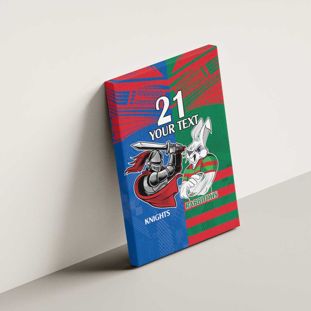 Custom Knights and Rabbitohs Mascot Together Canvas Wall Art
