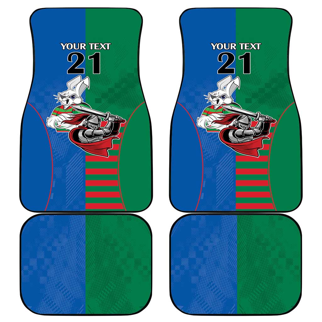 Custom Knights and Rabbitohs Mascot Together Car Mats